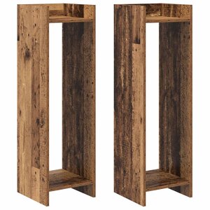 vidaXL Support de Plante 2 Pièces Bois ancien 30 x 30 x 100 cm