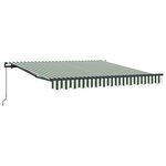 vidaXL Auvent Rétractable Manuel Vert et Blanc 350x250 cm