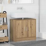 vidaXL Cabinet de Lavabo avec stockage Chêne artisanal 63 x 29 x 55 cm