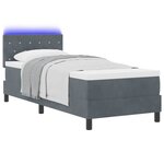 vidaXL Lit à ressort LED avec matelas Gris foncé 80 x 200 cm Velours