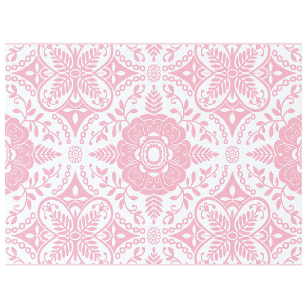 vidaXL Tapis d'extérieur Floral ARAKIL Rose et blanc 400 × 300 cm