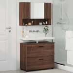 vidaXL Ensemble de mobilier de salle de bain 2 Pièces Chêne marron