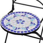 vidaXL Chaises pliables de bistro 2 Pièces Céramique Bleu et blanc