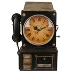 Boîte à clefs Horloge Téléphone noire Vintage