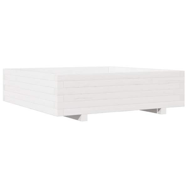vidaXL Jardinière blanc 90x90x26 5 cm bois de pin massif