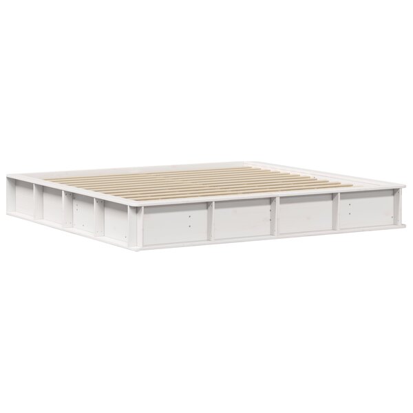 vidaXL Cadre de lit avec stockage Blanc 200 x 200 cm bois