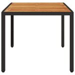 vidaXL Table de jardin et dessus en bois d'acacia noir résine tressée