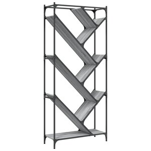 vidaXL Bibliothèque sonoma gris 79x30x180 cm bois ingénierie et métal