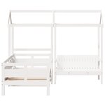 vidaXL Ensemble de lit de jour et de banc et toit sans matelas blanc