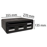 Exacompta Set de tiroirs de bureau Toolbox 4 tiroirs Noir brillant