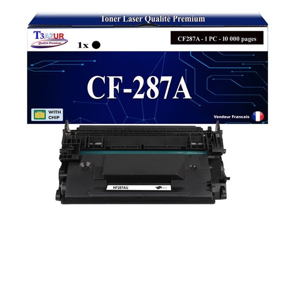T3AZUR -Toner compatible avec HP CF287A (87A) pour HP LaserJet Managed M506dnm  M506xm