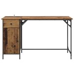 vidaXL Bureau d'ordinateur avec tiroir Bois Ancien 131 x 48 x 75 cm