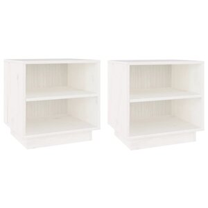 vidaXL Tables de chevet 2 Pièces Blanc 40x34x40 cm Bois de pin solide