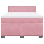 vidaXL Sommier à lattes de lit avec matelas Rose 140x190 cm Velours