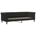 vidaXL Lit de jour avec lit gigogne et matelas noir 80x200 cm velours