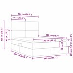 vidaXL Lit avec rangement et matelas Noir 140 x 200 cm Polyester