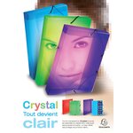 Classeur Pour Fiches Bristol 125x200 2 Anneaux 25mm Polypropylène Crystal Colours - Bleu - X 10 - Exacompta