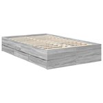 vidaXL Cadre de lit Gris Sonoma 120 x 200 cm Bois Ingénierie