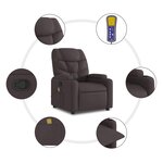 vidaXL Fauteuil de massage inclinable Marron foncé Tissu