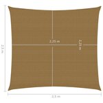 vidaXL Voile d'ombrage 160 g/m² Taupe 2 5x2 5 m PEHD