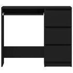 vidaXL Bureau Noir 90x45x76 cm Bois d’ingénierie