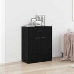 vidaXL Buffet avec tiroir Chêne noir 60 x 30 x 75 cm Bois d'ingénierie