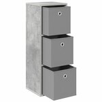 vidaXL Buffet avec tiroir Gris béton 30 5 x 27 x 84 5 cm