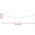 vidaXL Plateau de table Marron foncé Ø 30 x 4 cm Bois de chêne massif