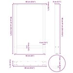 vidaXL Pieds de table de bar Anthracite 2 pièces 60 x (90-91) cm Acier