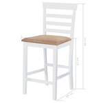 vidaXL Table et chaises de bar 3 Pièces Bois massif Marron et blanc