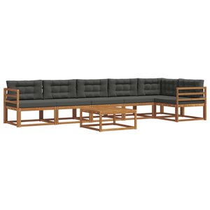 vidaXL Ensemble de canapés d'extérieur 7 Pièces Naturel et Anthracite