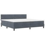 Lit Box Spring vidaXL avec Matelas & LED Gris Foncé 200x200 cm Velours
