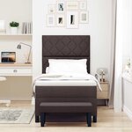vidaXL Lit à ressorts avec matelas Marron foncé 90 x 190 cm tissu