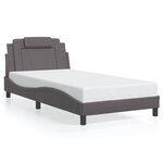 vidaXL Cadre de lit Viana sans matelas gris 100x200 cm similicuir