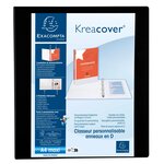 Classeur Pp Personnalisable Kreacover - 4 Anneaux En D 40mm - A4 Maxi - Noir - X 10 - Exacompta