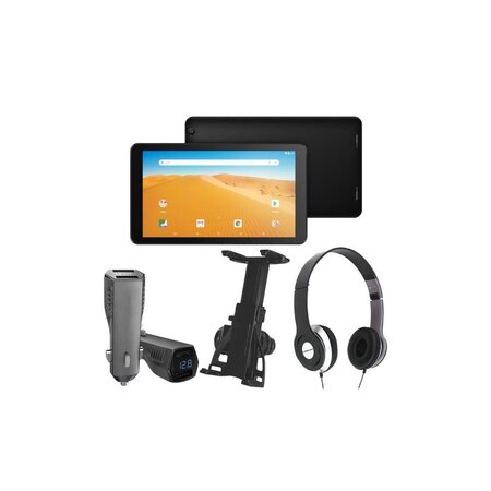 Tablette tactile 10.1 16go double cameras +3 accessoires support voiture + chargeur + casque