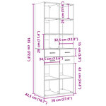 vidaXL Buffet haut chêne sonoma 70x42 5x185 cm bois d'ingénierie