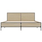 vidaXL Cadre de lit chêne sonoma 120x200 cm bois d'ingénierie et métal
