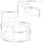 vidaXL Fauteuil de massage inclinable Marron foncé Tissu
