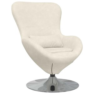 vidaXL Fauteuil œuf Crème 63 x 73 x 90 cm Velours