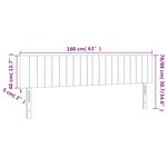 vidaXL Tête de lit à LED Gris foncé 160x5x78/88 cm Velours