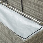 vidaXL Boîte de rangement de jardin résine tressée 200x50x60 cm gris