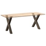 vidaXL Pieds de table à manger en forme de X  2 pièces  acier naturel  70 x (72-73) cm