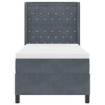 lit box spring vidaXL avec matelas et LED gris foncé 100x200 cm en velours