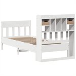 vidaXL Cadre de lit sans matelas blanc 75x190 cm bois de pin massif