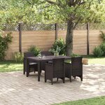 vidaXL Ensemble de salle à manger pour jardin 5 Pièces Marron Rattan Polt