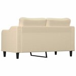 vidaXL Canapé à 2 places Crème 140 cm Tissu