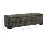 vidaXL Boîte de rangement 120 cm Noir Rotin naturel kubu et manguier