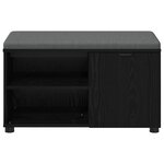 vidaXL Banc d'entrée avec coussin Uni Chêne noir 80 x 38 x 46 cm