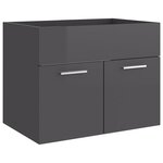 Vidaxl ensemble de meubles de salle de bain gris brillant aggloméré